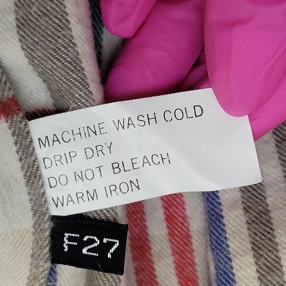 Vintage Boston Traders Button Shirt Large 23x31 Blue Pastel - Picture 8 of 12